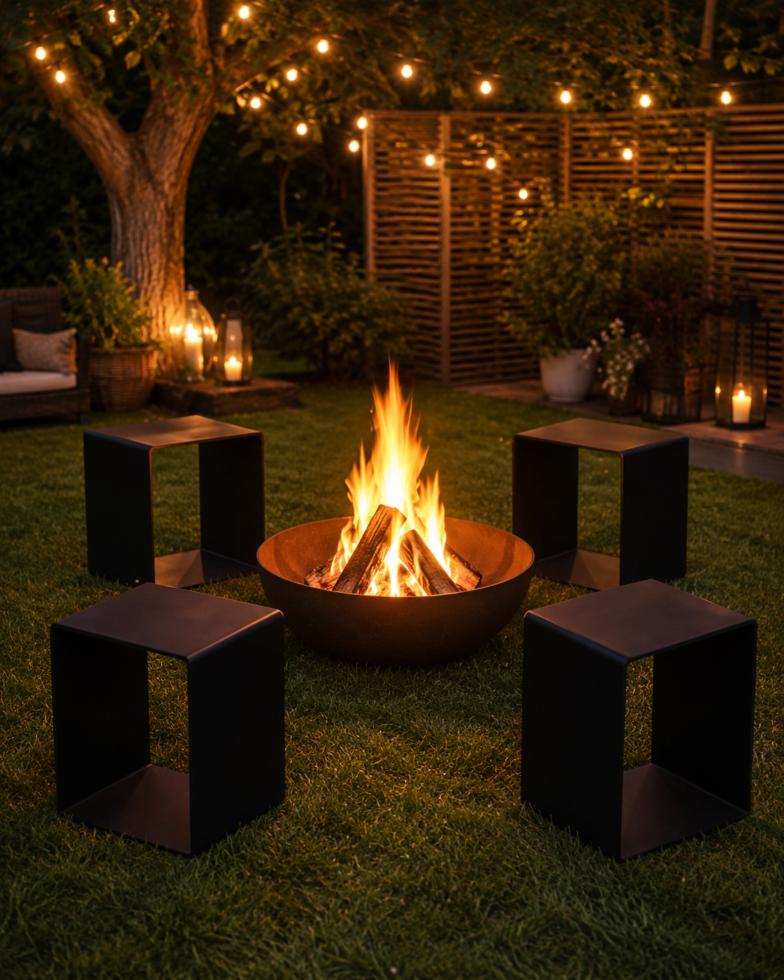 Hocker, Edelstahl lackiert