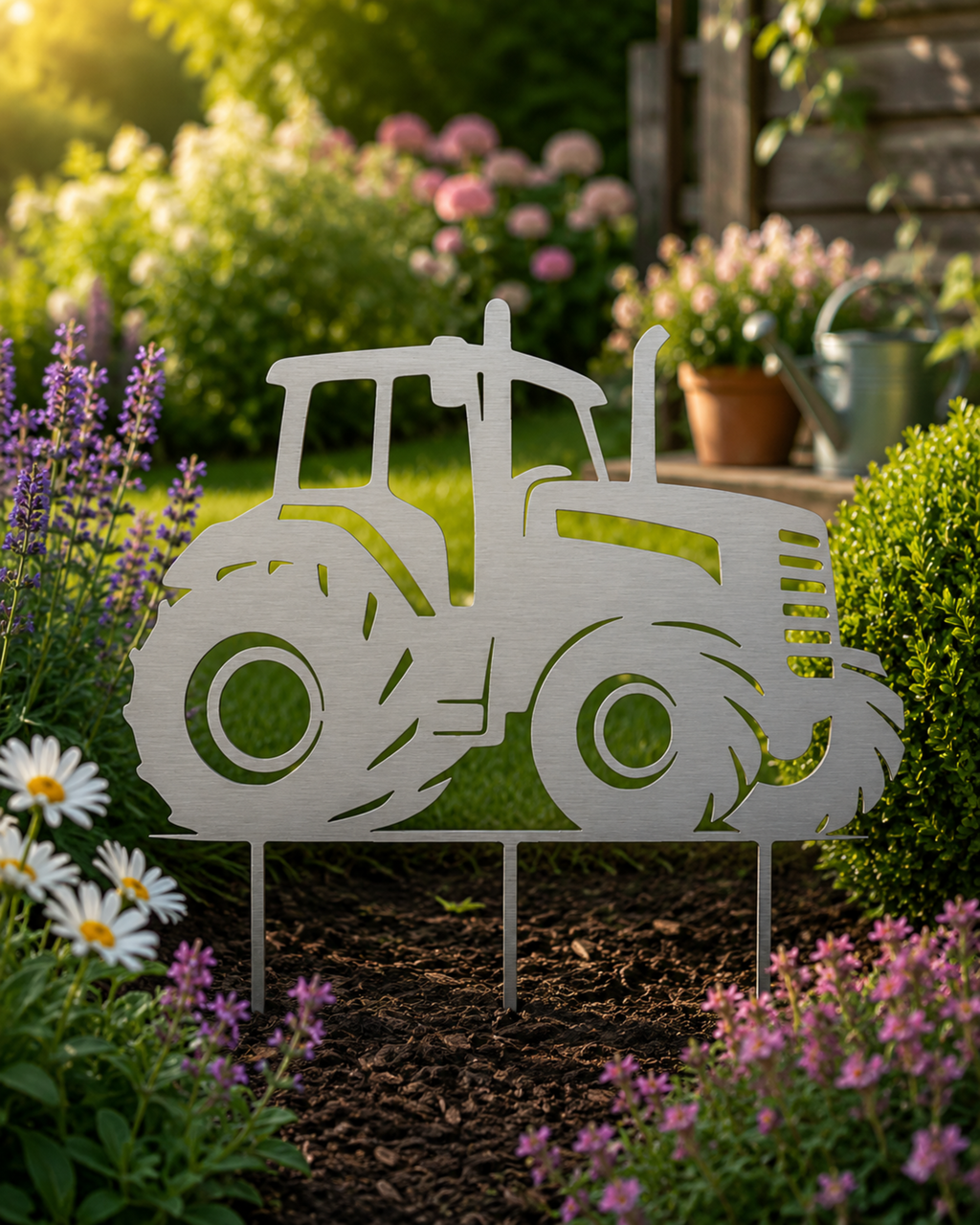 Gartenstecker Traktor